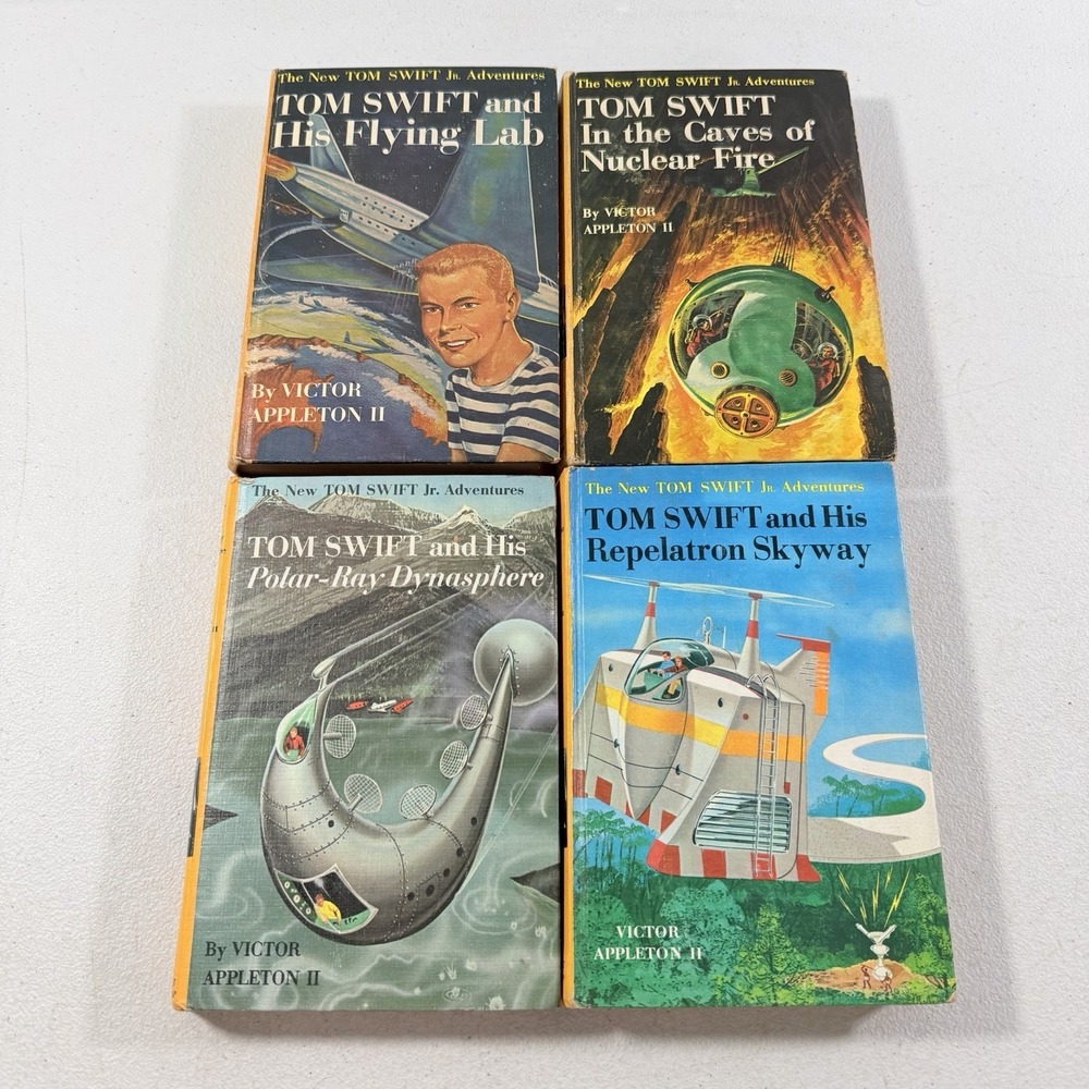 Vintage Tom Swift Hardcover Books Lot Of 4 Four 1954 1956 1963 65 Various Titles